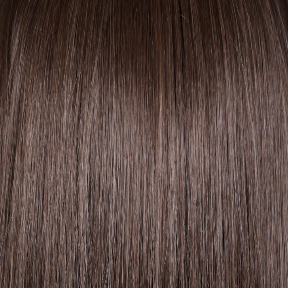 Belle Tress Milano wig color swatch — Coolest Ash Brown-R