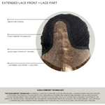 Ila by René of Paris extended lace front and lace part cap construction