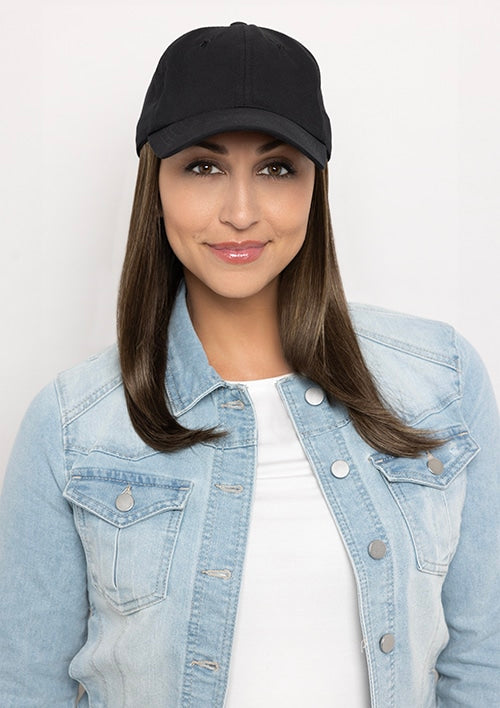 Henry Margu Long Hat Black with attached long synthetic hair — color shown 7H