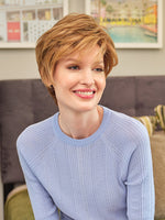 Paula by Envy in Toasted Sesame — front model view