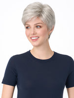 Jamie | Envy | Ready-to-Wear Synthetic Wig — front model view in Medium Grey