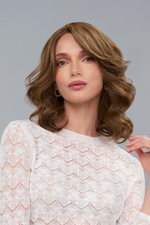 Aurora by Jon Renau – front model view in Cocoa Twist 8/30